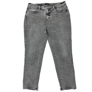 NYDJ Women 12 Margot Girlfriend Jeans Creekside Gray Straight Leg Stretch